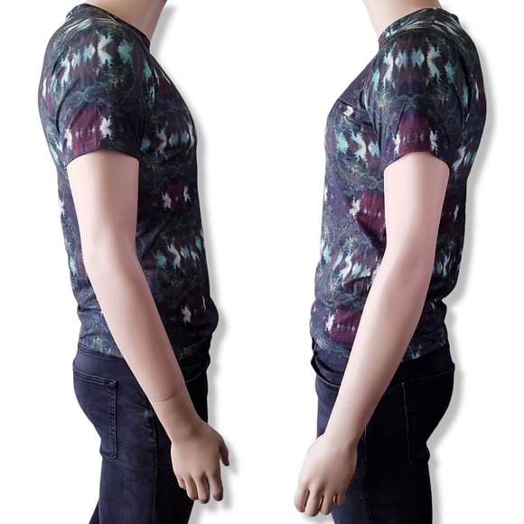 Culture Green/Brown Forest, Tree, Nature Trippy Print T-Shirt - Picture 4 of 8